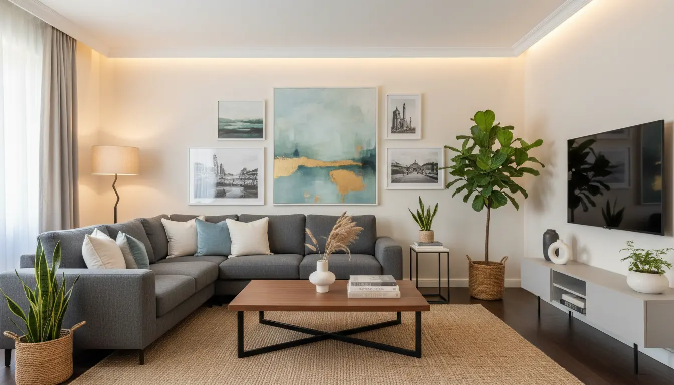 Room after redesign with HouseGPT AI House Design App - Bohemian style living room